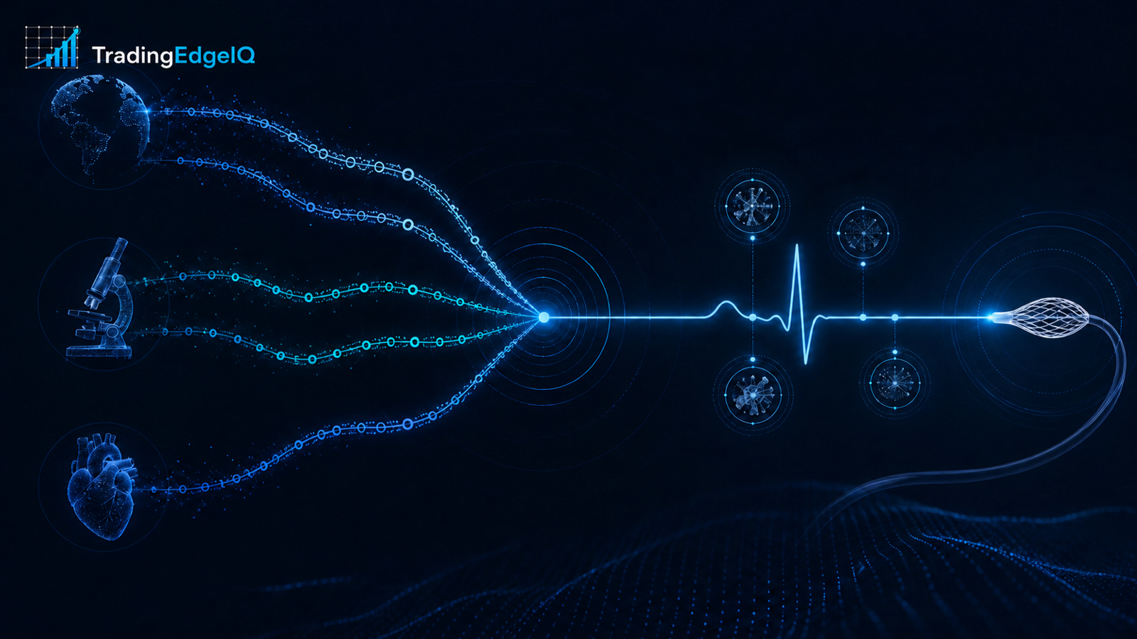 Five evidence traces from three independent sources converge into an analytical medical pulse pattern.