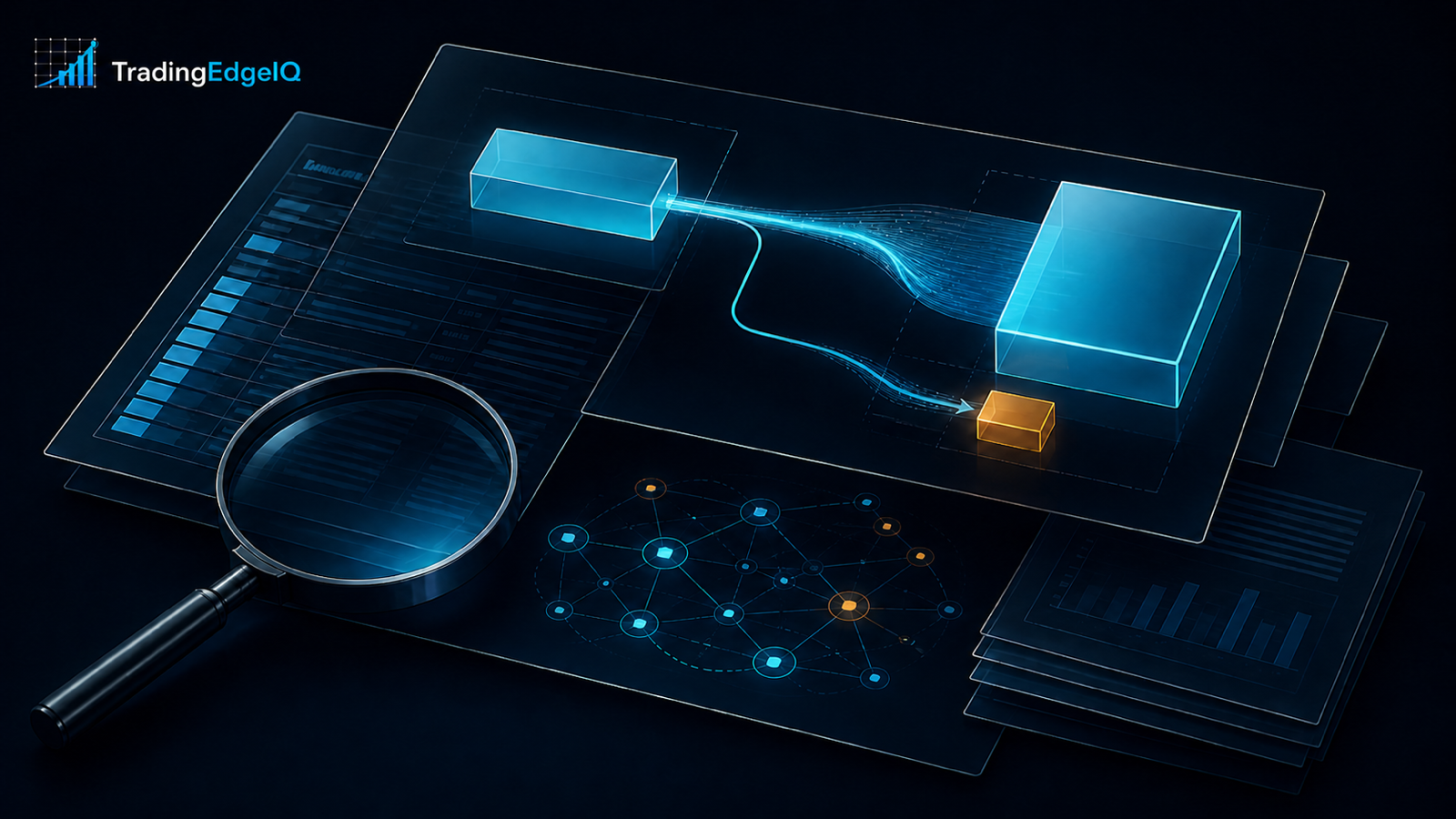 A large share block separates into a transferred portion and a small retained portion over layered disclosure records.