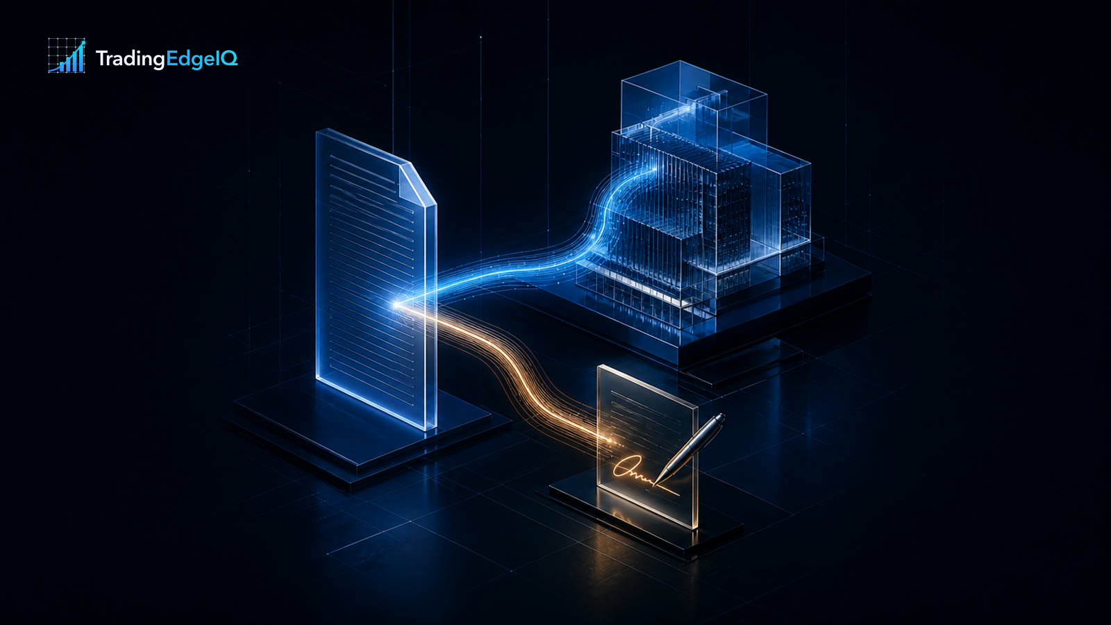 A public filing dividing into two evidence paths, one leading to an institutional structure and the other to a signed individual disclosure.